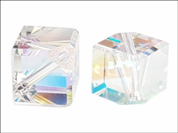 SWAROVSKI 5600 CUBO 4 MM CRYSTAL AB CONFEZIONE 18 PZ.