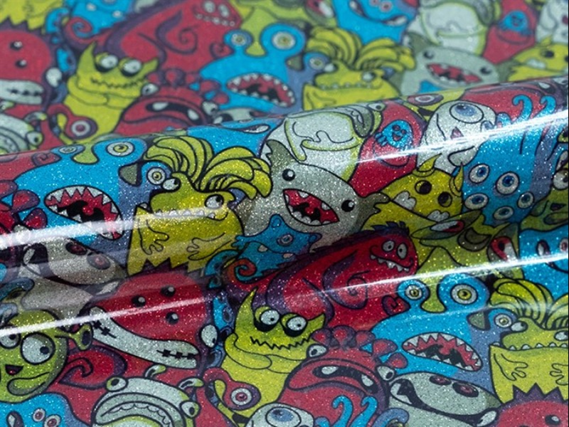 5 mt of EASYPATTERNS PLUS GLITTER FINISH MONSTEROCK. Heat transfer roll SISER