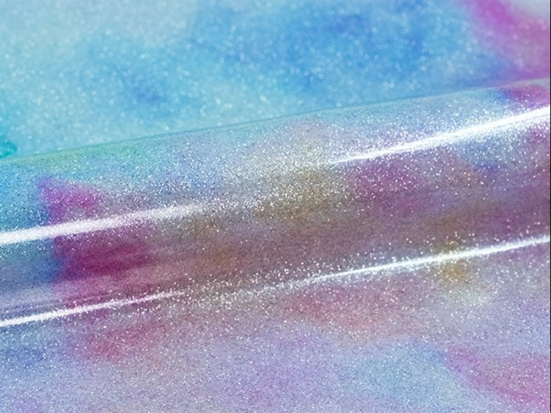 5 mt of EASYPATTERNS PLUS GLITTER FINISH ABSTRACT RAINBOW. Heat transfer roll SISER